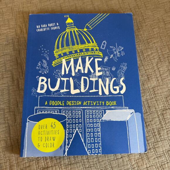 Make Buildings Kids Doodle Design Activity Book Draw & Color Kane Miller - Picture 1 of 16